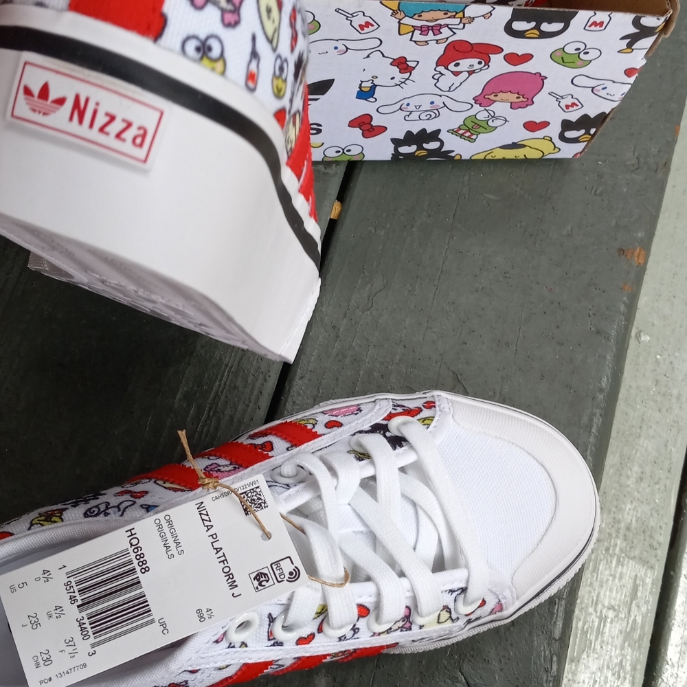 Adidas Originals (Unisex) Nizza Platform Sneakers J- Hello Kitty& Sanrio Friends - Picture 12 of 16